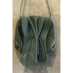 Carlos Falchi Vintage Butterfly Crossbody Bag Rare Green Flap